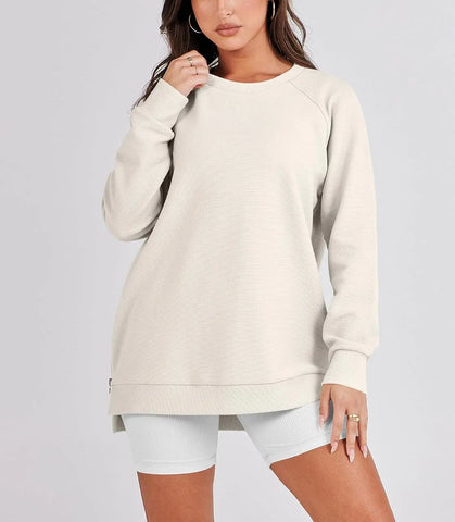 Damska bluza oversize zapinana na zamek z boku