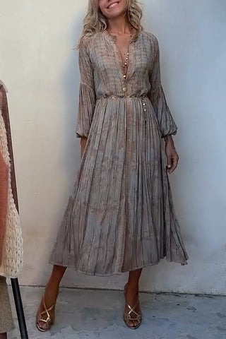 Damska sukienka maxi z nadrukiem