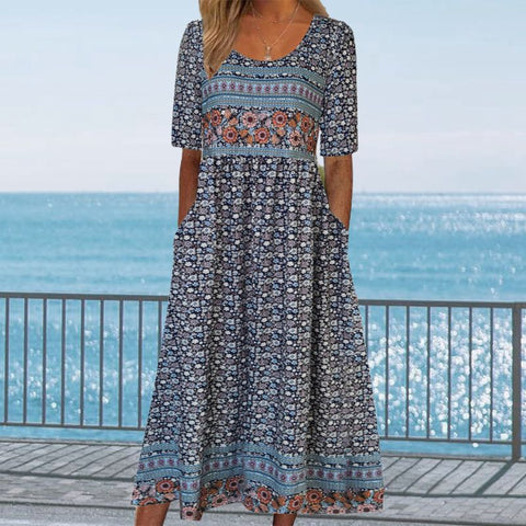 49% zniżki elegancka bohemijska sukienka drukarska