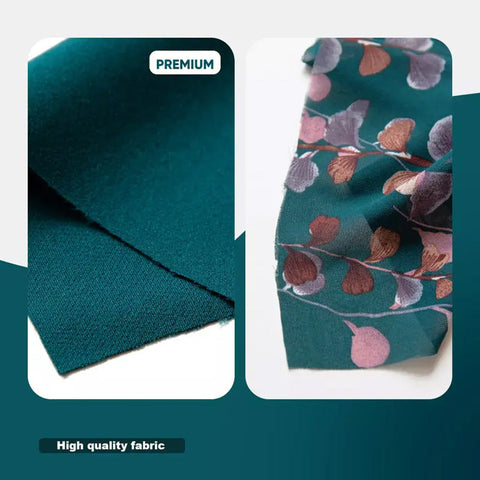 Damska elegancka sukienka z długim rękawem i nadrukiem