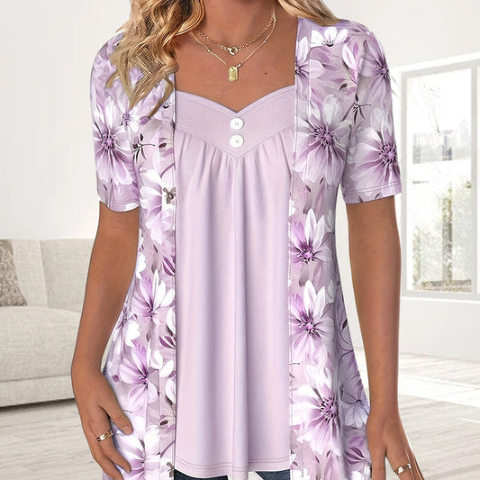 2025 Nowe produkty 👚Top Patchwork Floral nieregularne dla kobiet