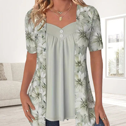 2025 Nowe produkty 👚Top Patchwork Floral nieregularne dla kobiet