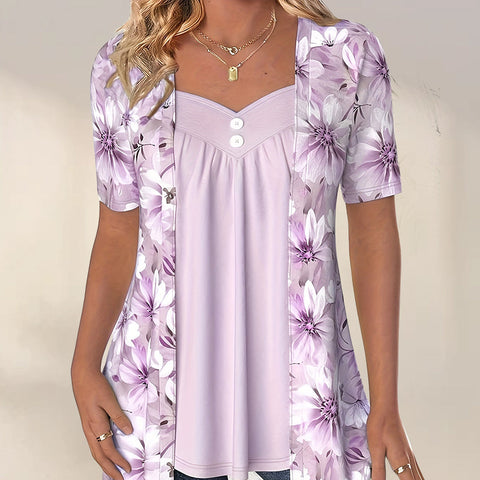 2025 Nowe produkty 👚Top Patchwork Floral nieregularne dla kobiet