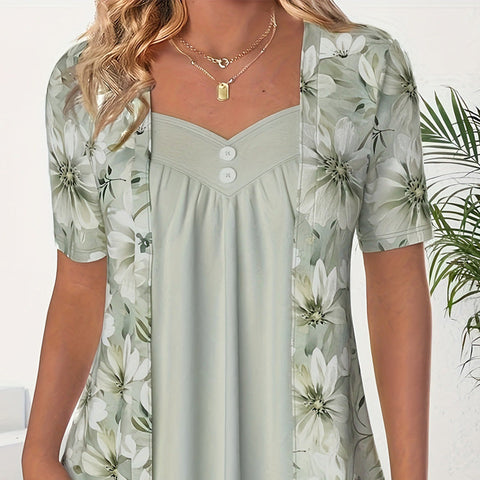 2025 Nowe produkty 👚Top Patchwork Floral nieregularne dla kobiet