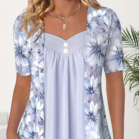 2025 Nowe produkty 👚Top Patchwork Floral nieregularne dla kobiet
