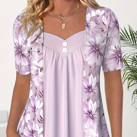 2025 Nowe produkty 👚Top Patchwork Floral nieregularne dla kobiet