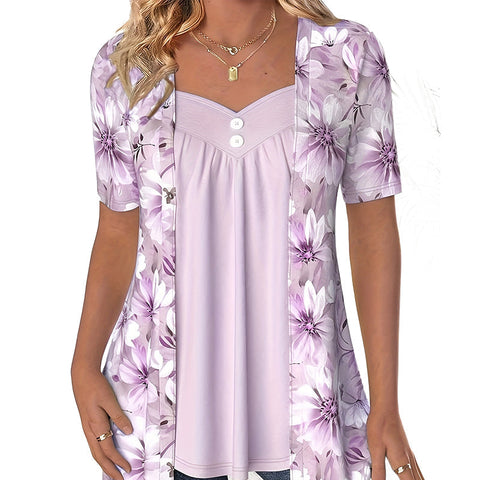 2025 Nowe produkty 👚Top Patchwork Floral nieregularne dla kobiet