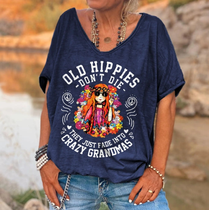 🌺Damski T-shirt z nadrukiem i dekoltem w kształcie litery V🌺Druk cyfrowy 3D