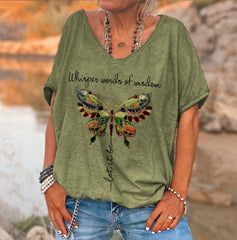 🌺Damski T-shirt z nadrukiem i dekoltem w kształcie litery V🌺Druk cyfrowy 3D