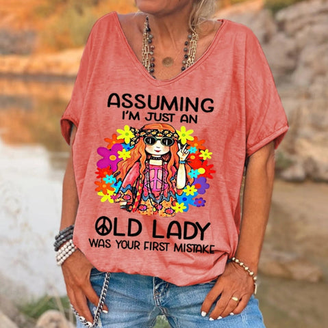 🌺Damski T-shirt z nadrukiem i dekoltem w kształcie litery V🌺Druk cyfrowy 3D