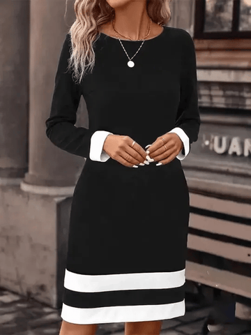 😍Kobieca francuska sukienka maxi z długim rękawem na jesień i zimę
