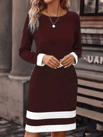 😍Kobieca francuska sukienka maxi z długim rękawem na jesień i zimę